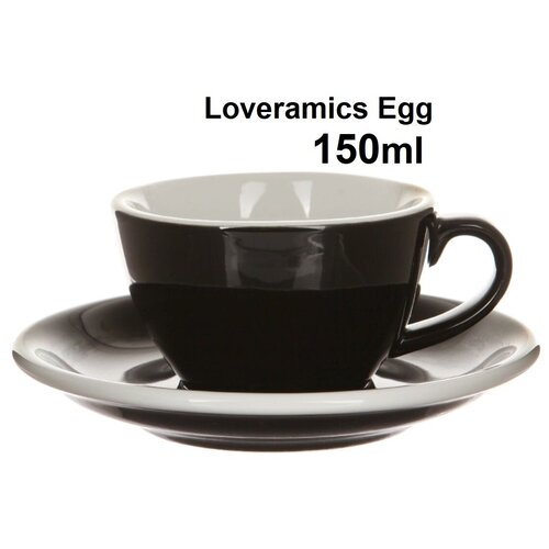 Кофейная пара Loveramics (Лаврамикс) Egg 150 мл, чёрный (black BBK)