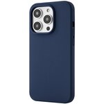 Чехол защитный uBear Touch Case для iPhone 14 Pro, силикон, софт-тач, тёмно-синий - изображение