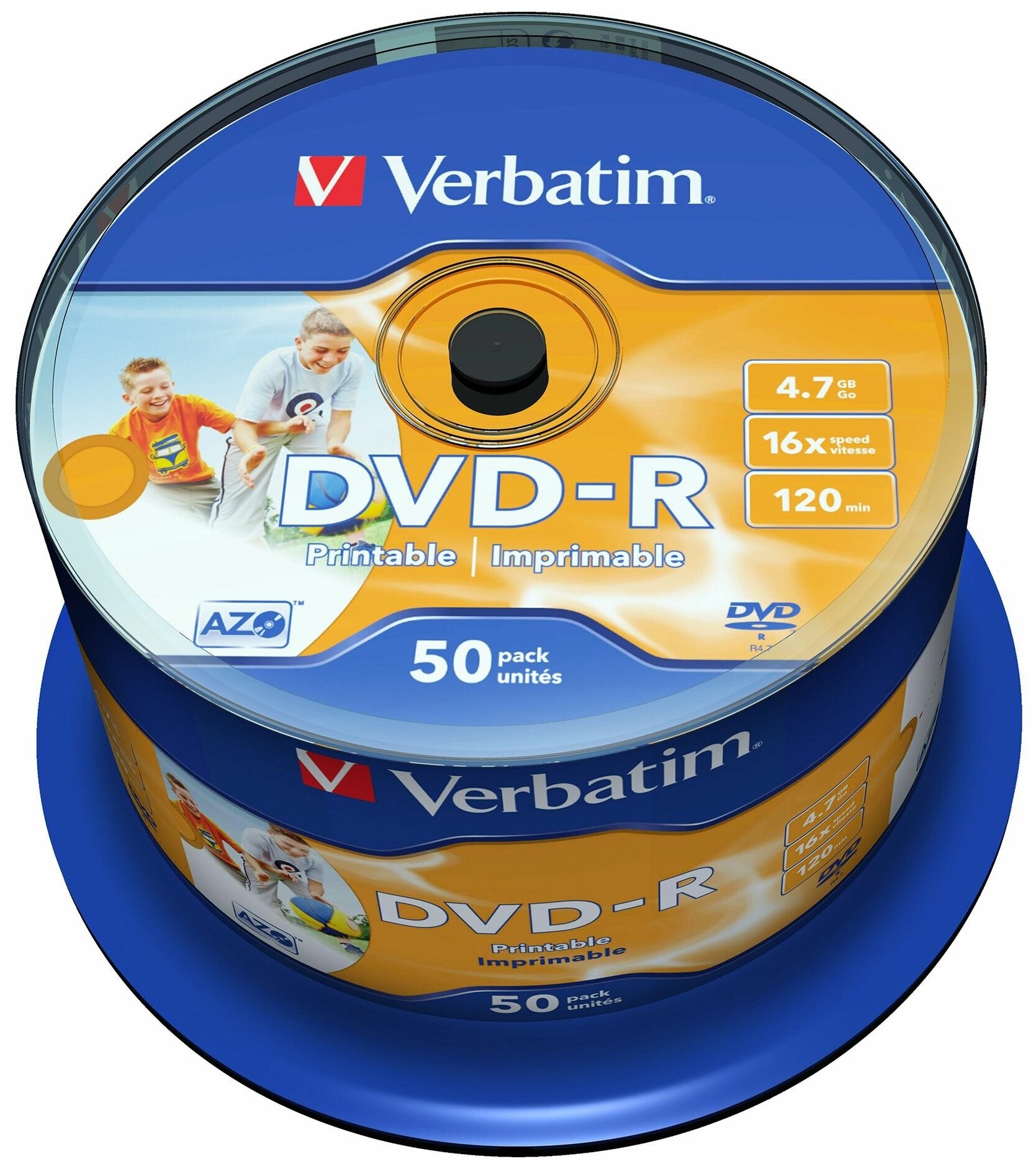 Диск DVD-R Verbatim 4.7Gb 16x (cake box 50шт) (43533)