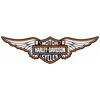 Наклейка на авто Harley Davidson motor cycles, крылья 20х5 см. - изображение