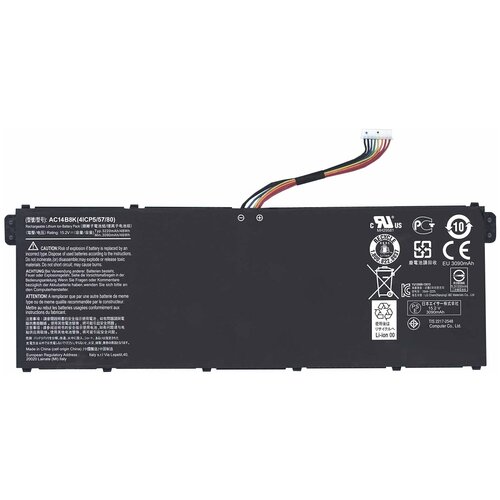 блок питания ibatt ib u178 r155 19v 4 74a 90w 5 5 1 7 mm для acer travelmate 8572tg 383g50mnkk travelmate c215 travelmate p256 mg 3695 travelmate p453 mg aspire 5742g aspire v3 771g extensa 5220 aspire 5920g aspire 5100 Аккумуляторная батарея для ноутбука Acer Aspire E3-111 (AC14B8K) 15.2V 3090mAh 46Wh