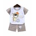 Комплект одежды   детский, футболка и шорты, повседневный стиль, трикотажный, размер 73, бежевый, белый