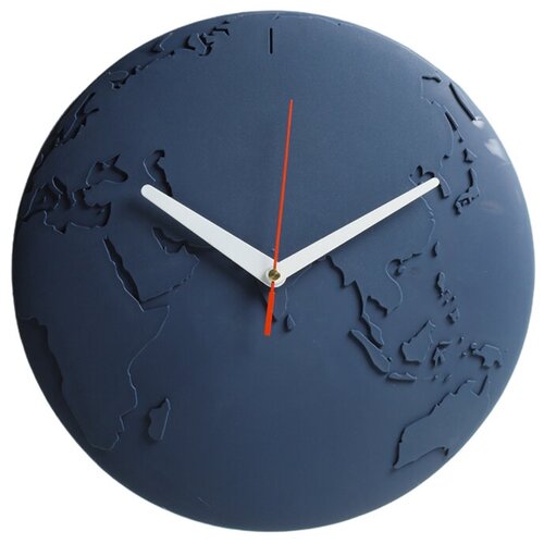 Часы настенные Qualy World Wide Waste, темно-синие (QL10400-BU)