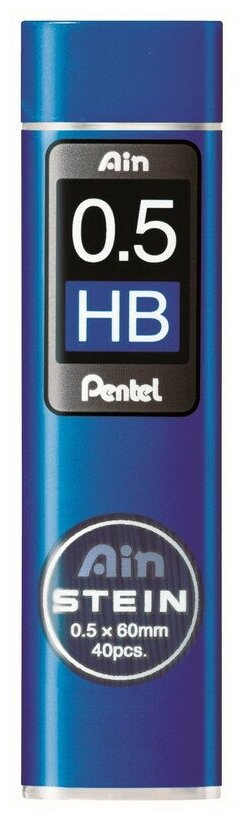 Грифели 40 шт. для карандашей автоматических "Pentel" Ain Stein 0.5 мм в тубе C275-HBO HB