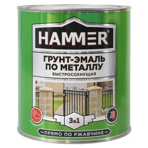 HAMMER Грунт-эмаль по металлу 3 в 1 б/с желтая 2,7 кг / 4 ЭК000125863