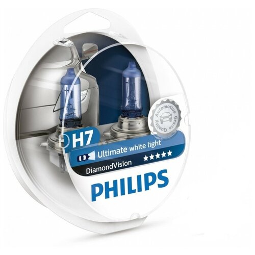 фото Лампа галогенная philips h7 diamond vision 12v 55w (px26d), 2 шт.