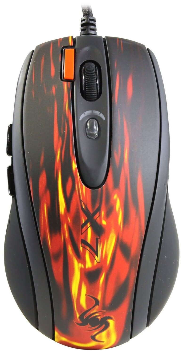 Игровая мышь A4Tech XL-750BK, красное пламя USB 6 кн, 600-3600 dpi