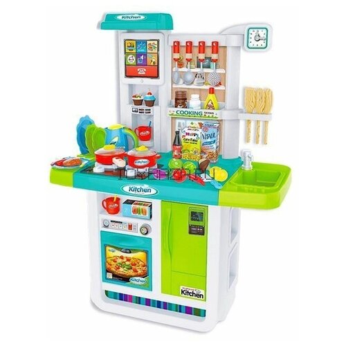 WD-B23 Детская Кухня Люкс большой набор с водой, интерактивной панелью и кучей аксессуаров 100 см.