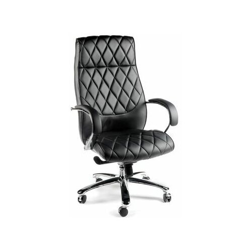 фото Компьютерное кресло norden бонд (ivory) сталь + хром / черная экокожа norden chairs
