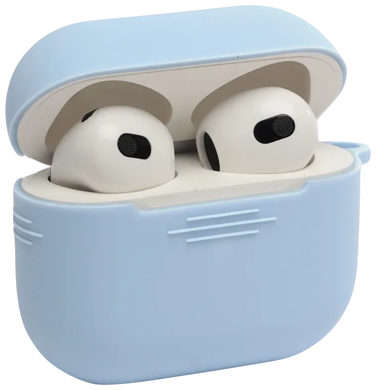 Силиконовый чехол с карабином для Apple AirPods 3, Sky Blue