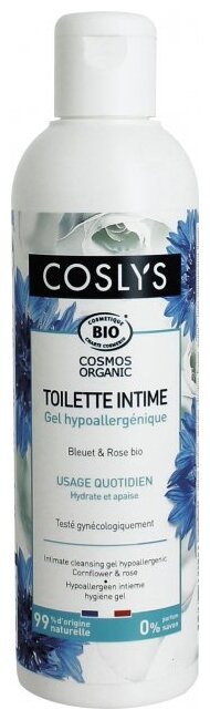 Coslys Гель для интимной гигиены Toilette Intime с гидролатом розы и василька, 230 мл