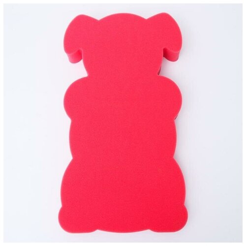 Карапуз Подкладка для купания макси "Мишка", цвет красный/розовый, 55х30х6см