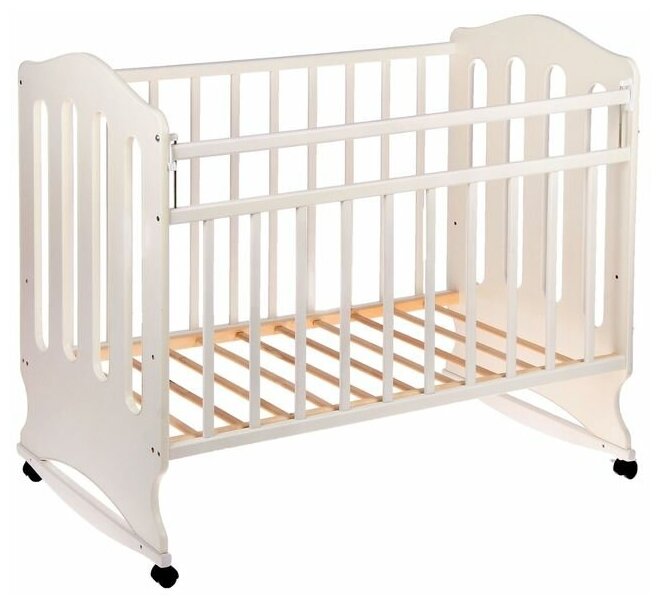 ВДК Детская кроватка "Чудо" на колёсах или качалке, цвет белый