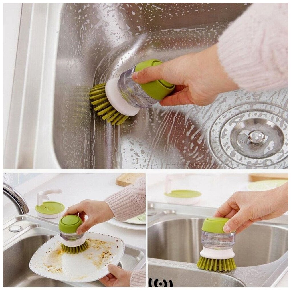 Щетка с дозатором моющего средства Joseph Joseph Palm scrub, серый, 1