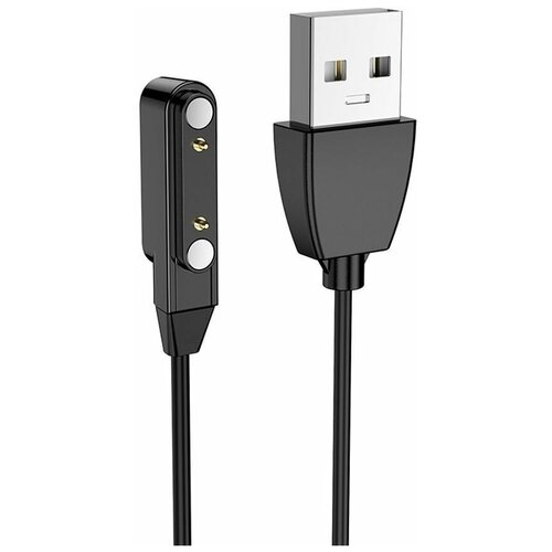 кабель iconv для зарядки детских смарт часов microusb удлененный черный Кабель для зарядки смарт-часов HOCO Y2 магнитный черный