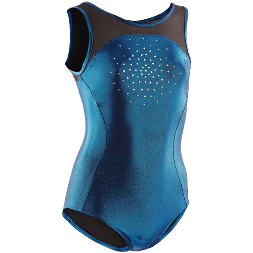 фото Купальник без рукавов для художественной гимнастики женский синий 10 decathlon