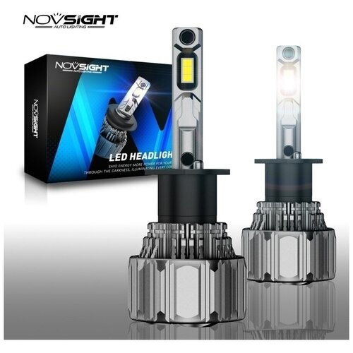 "Светодиодная автомобильная лампа Novsight модель N50, цоколь H1 - 70Вт (2 шт)"