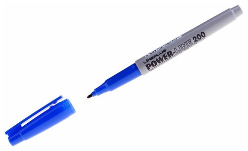 Перманентный маркер Line Plus 200F, пулевидный наконечник, 0.7 мм, синий {064488}