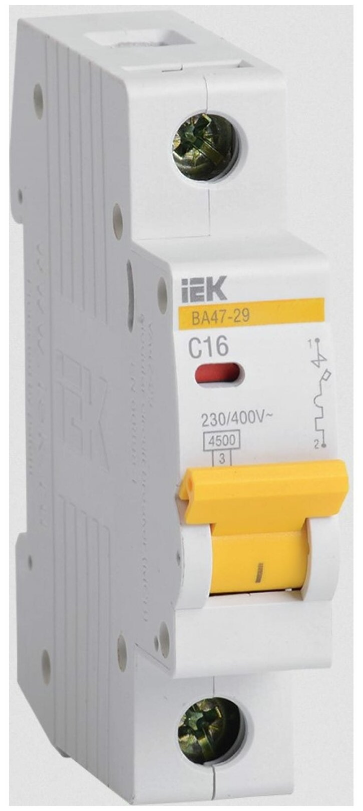 Автоматический выключатель IEK ВА47-29 1Р 16А 4,5кА С 12шт - фотография № 1
