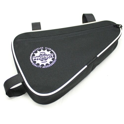 Велосумка под раму 31x20x5см PROTECT черная/белая