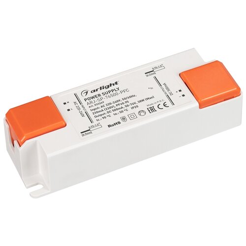 фото Блок питания arj-sp-76500-pfc (38w, 50-76v, 500ma) (arlight, ip20 пластик, 5 лет)