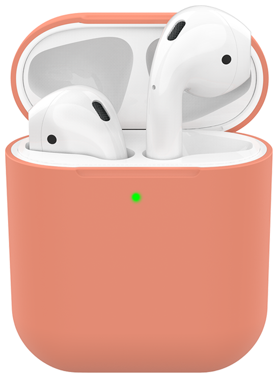 Силиконовый чехол Ultra Slim для AirPods 1/2, персиковый, Deppa 47040