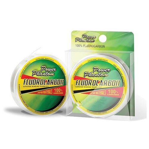 леска power phantom fluorocarbon 0 6 0 12мм 1 45 кг прозрачный 30м Леска Power Phantom Fluorocarbon 30м 0.4мм