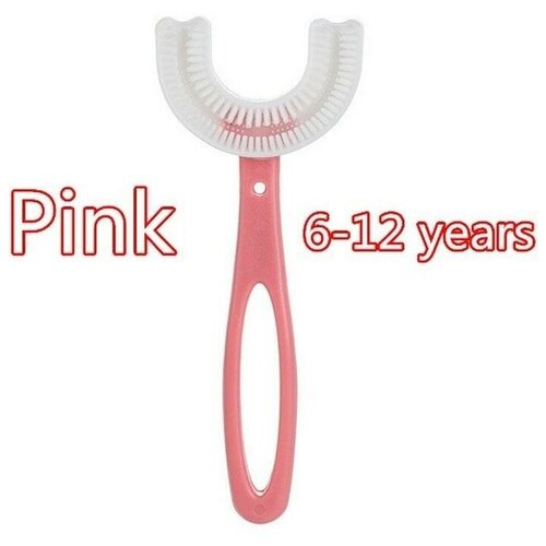 Купить Детская зубная щётка / Силиконовая зубная щётка / 6-12 лет / Зубная щетка U-образная, розовая, GOODSTORAGE, Зубные щетки