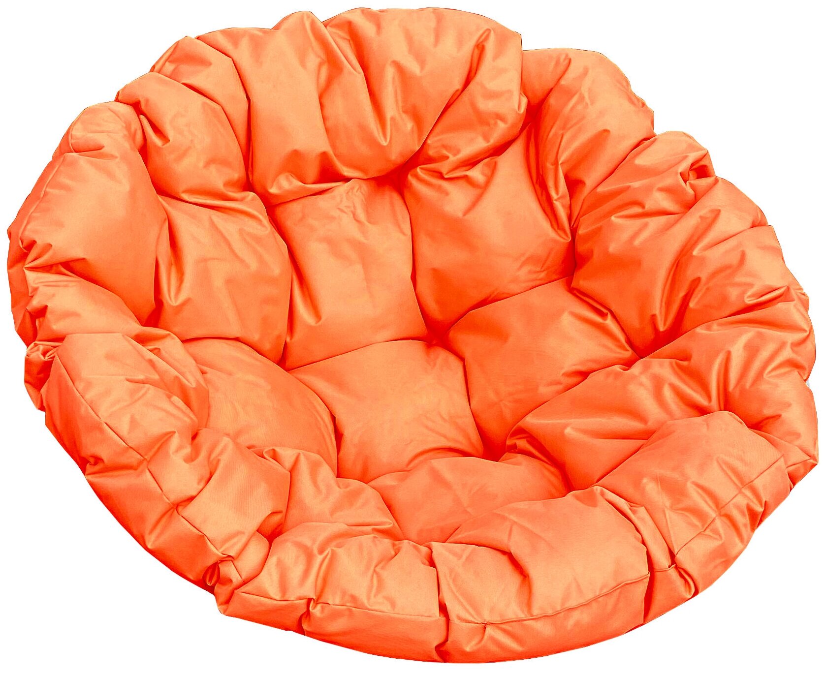 Кресло m-group папасан пружинка коричневое, оранжевая подушка - фотография № 3