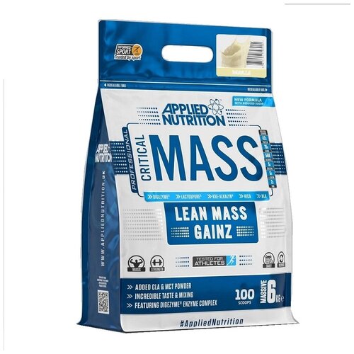 Гейнер Applied Nutrition CRITICAL MASS ORIGINAL Клубника 6000 гр applied nutrition critical mass lean mass gainz vanilla 6 kg