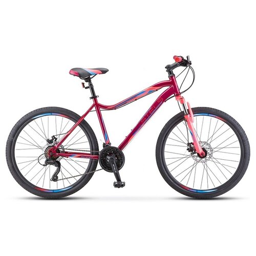 Горный (MTB) велосипед STELS Miss 5000 D 26 V020 (2021) вишневый/розовый 18 (требует финальной сборки) велосипед горный женский stels 26 miss 5000 md v020 серебристый салатовый 18 требует финальной сборки