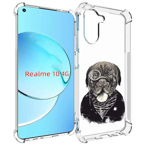 Чехол MyPads солидный песик для Realme 10 задняя-панель-накладка-бампер