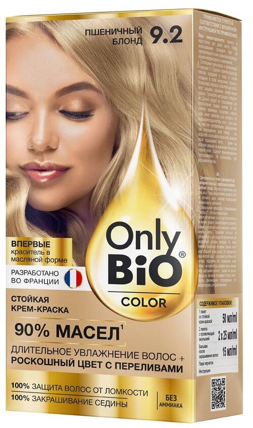 Only Bio Крем-краска для волос Color, 9.2 Пшеничный Блонд