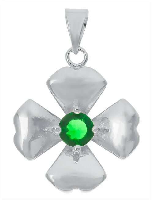 Подвеска Lotus Jewelry, фианит, зеленый