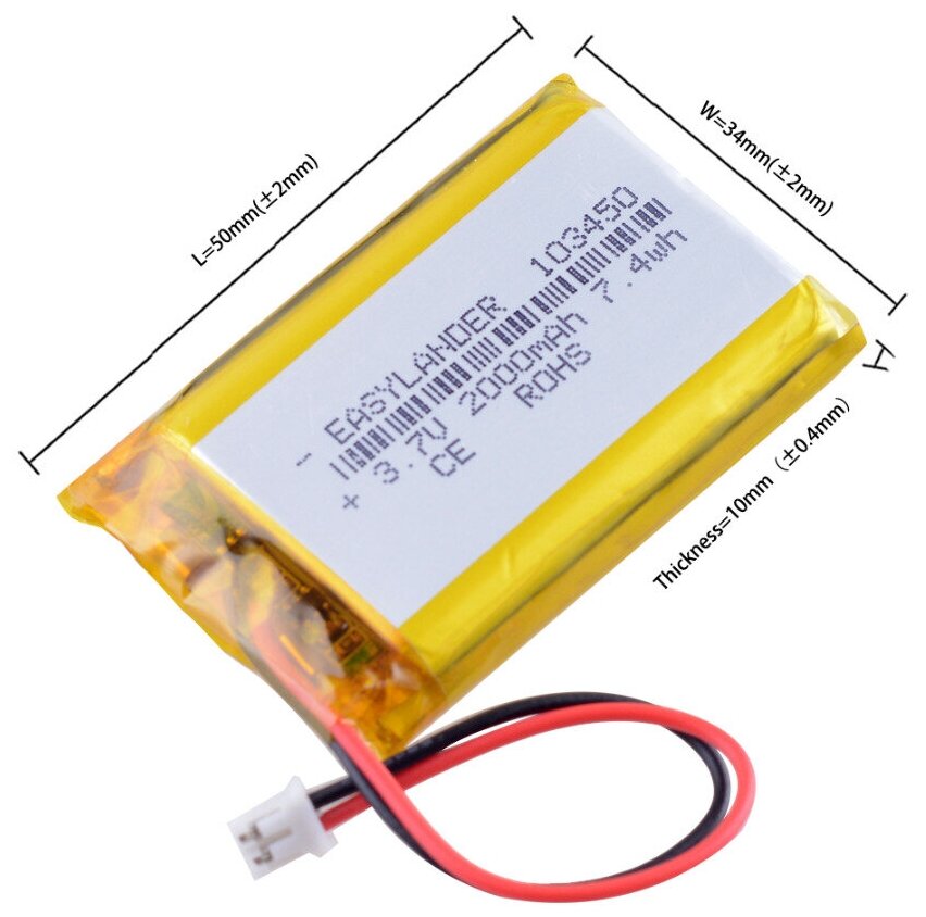 Аккумулятор ABC универсальный 103450 2000mAh 3.7V Li-pol