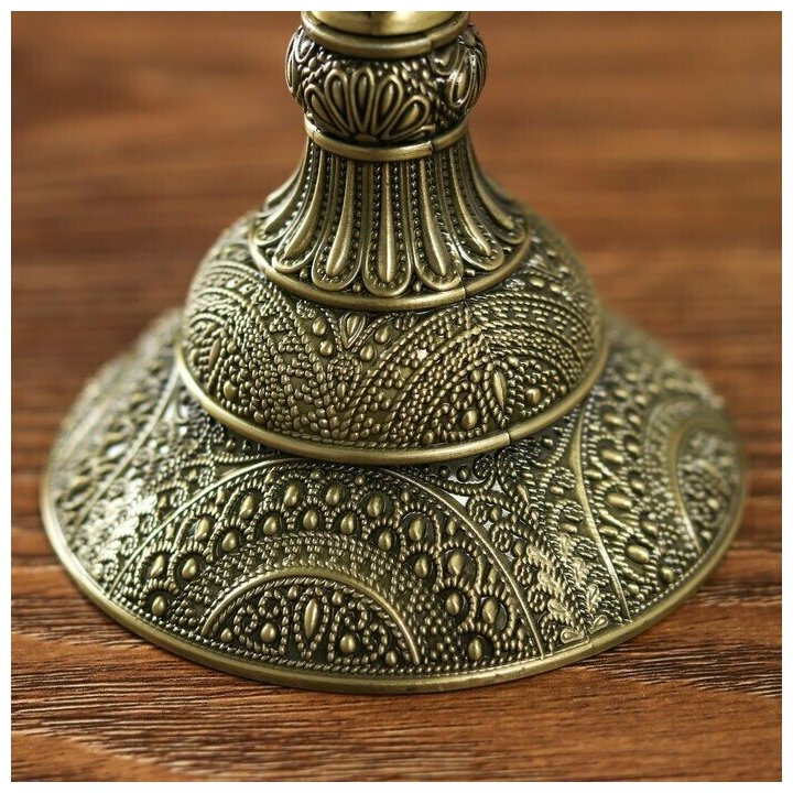 Подсвечник металл на 1 свечу "Раджа" бронза 10х8х8 см - фотография № 2