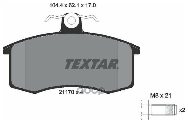 Колодки Передние Ваз 2108-09 Textar 2117002 Textar арт. 2117002