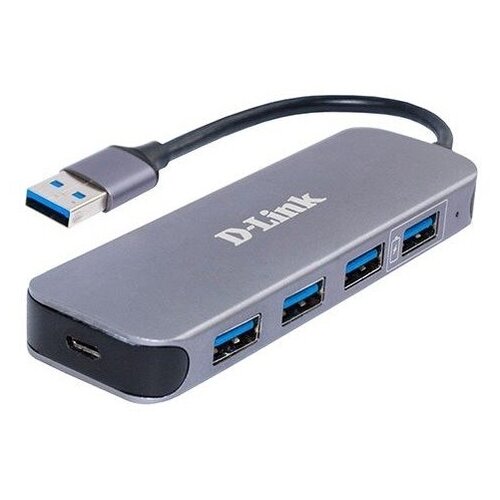 D-Link DUB-1340/D1A Концентратор с 4 портами USB 3.0 (1 порт с поддержкой режима быстрой зарядки) d link dub h7 e1a концентратор с 7 портами usb 2 0 1 порт с поддержкой режима быстрой зарядки