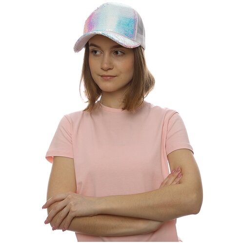 фото Бейсболка modniki с пайетками для девочек р.56 белый