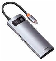 Хаб USB Baseus Metal Gleam Series 5-in-1 Multifunctional Type-C HUB Docking Station (CAHUB-CX0G), серый