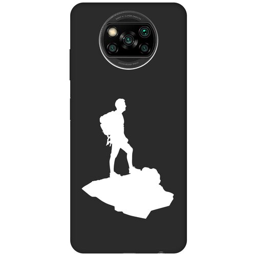 Матовый чехол Trekking W для Xiaomi Poco X3 / X3 Pro / Сяоми Поко Х3 / Х3 Про с 3D эффектом черный матовый чехол lovely fingerprints w для xiaomi poco x3 x3 pro сяоми поко х3 х3 про с 3d эффектом черный