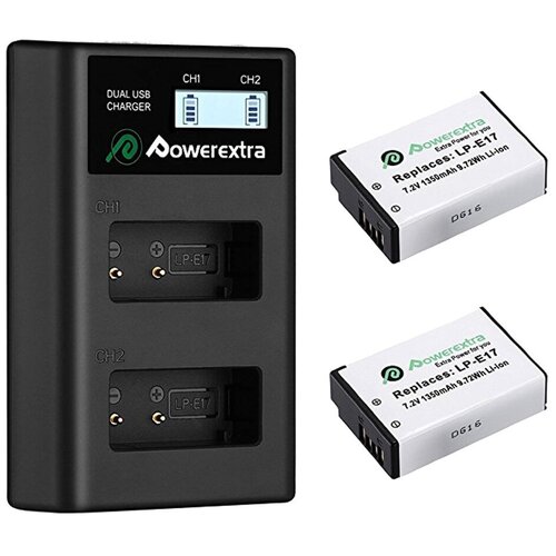 2 аккумулятора LP-E17 зарядное устройство Powerextra CO-7144 249000₽