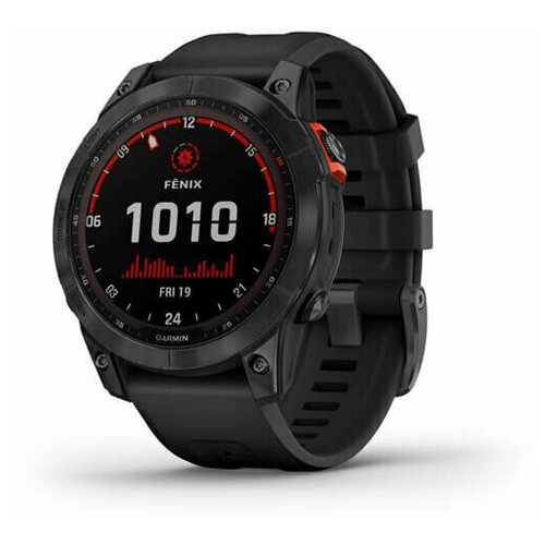 Умные часы Garmin Fenix 7 Solar серый с черным ремешком 6999000₽