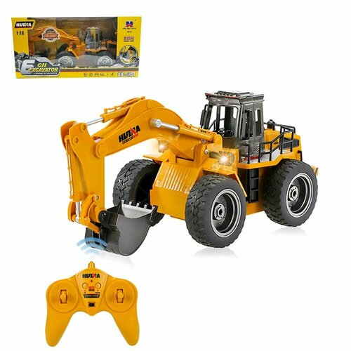 Спецтехника Экскаватор 1:18 на р/у (свет) HuiNa Toys 1530 экскаватор huina 1530 1 18 35 см желтый черный