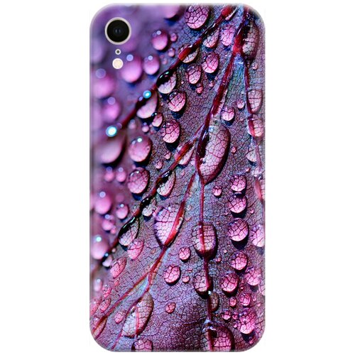 фото Re:pa накладка transparent для apple iphone xr с принтом "лист в каплях"