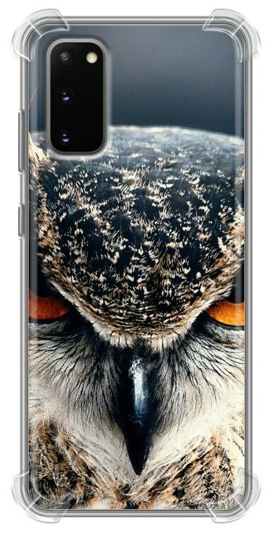 Дизайнерский силиконовый с усиленными углами чехол для Самсунг S20 / Samsung Galaxy S20 Сова и путник