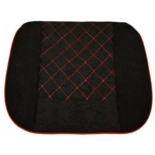 Накидка на горизонтальную часть сидения велюра/Накидка на водительское сидение универсальная/, велюр, цвет: красный, черный, 50 х 51 см. 47025