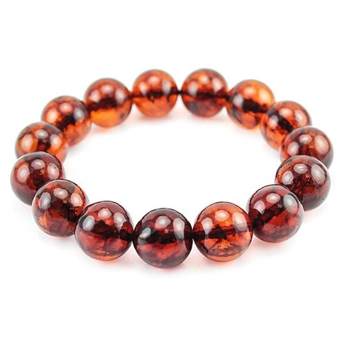 фото Amberholl браслет из натурального янтаря «шары крупные вишневые»