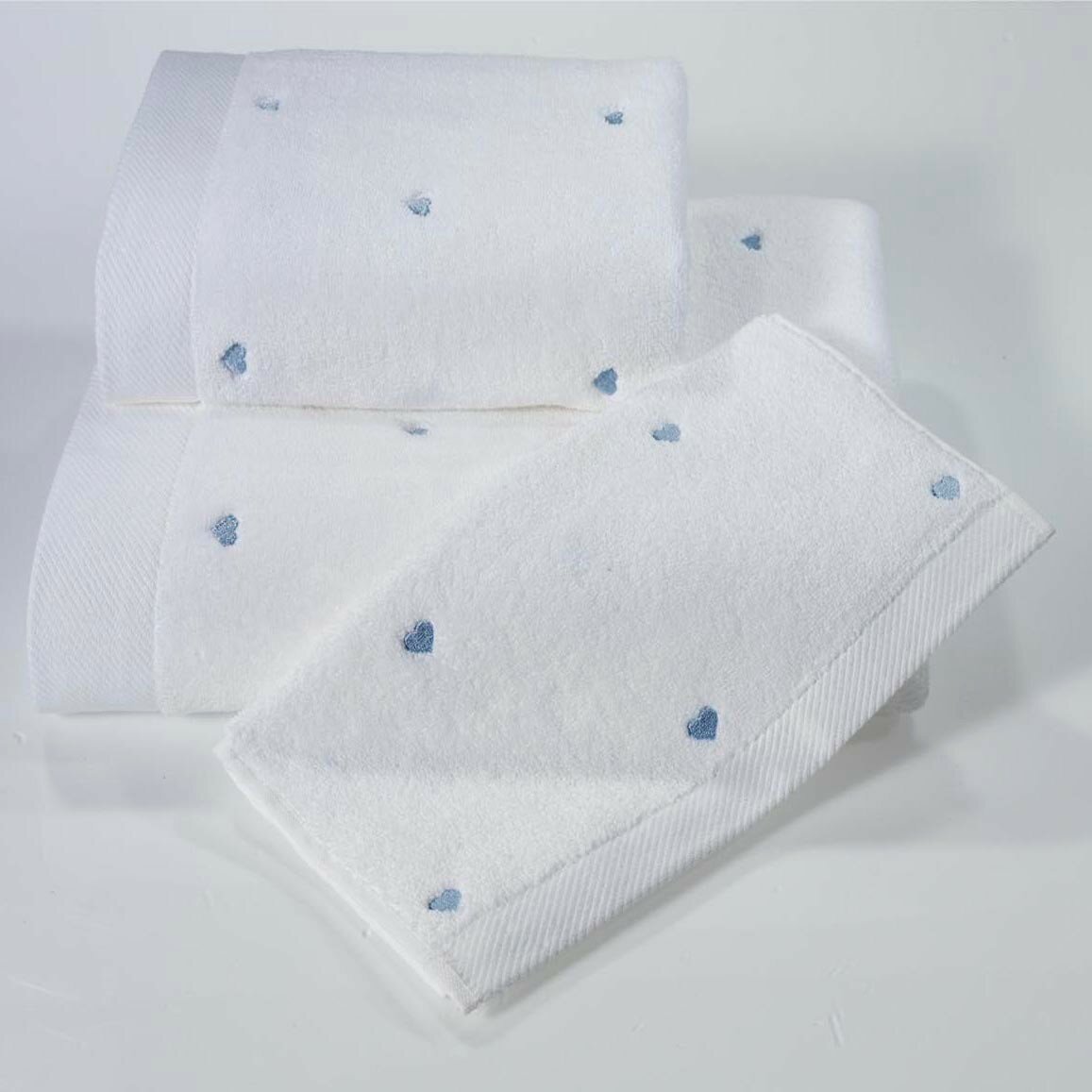 Soft cotton Полотенце Adelia цвет: белый, голубой (50х100 см)