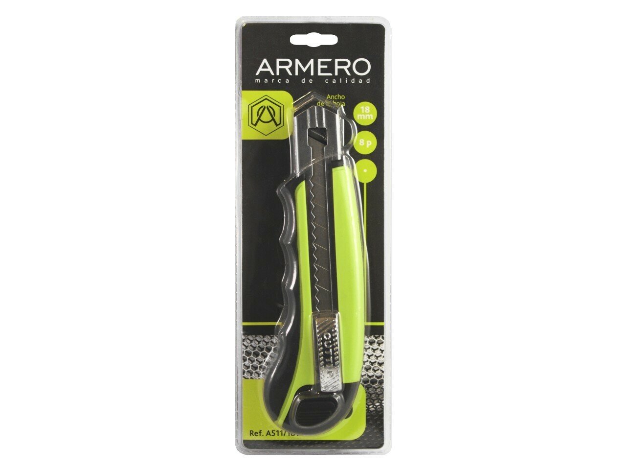 A511/181 Нож технический (зеленый, пластиковый корпус) Armero - фото №11